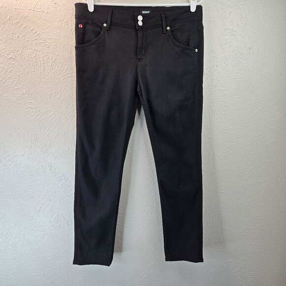 Hudson Collin Skinny Jeans Flap Pocket Mid Rise Black Stretch Denim Size 31 - Picture 2 of 13